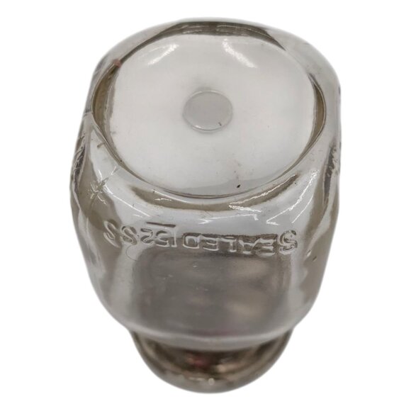 Vtg Half Pint Coin Bank Bower Manufacturing Co Goshen Glass Jar with Metal Lid - Picture 11 of 13